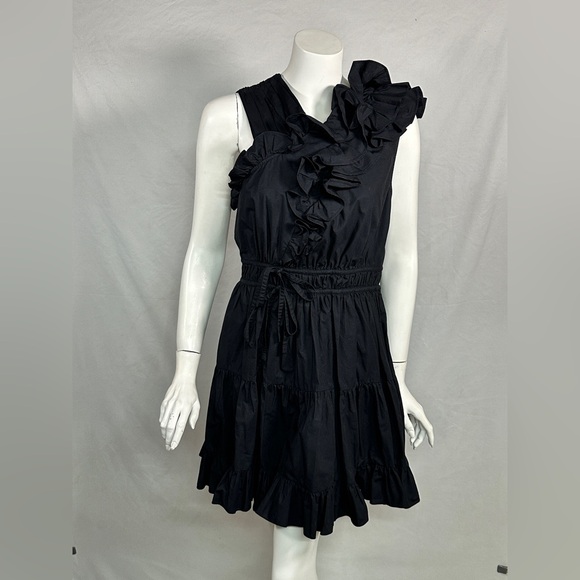 Ulla Johnson Size 10 Elegant Black Ruffle Dress - Picture 3 of 13